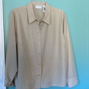 Liz Claiborne medium petite light brown long sleeve shirt